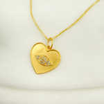 Load image into Gallery viewer, 14K Solid Gold Heart Pendant with Diamonds. GDP175