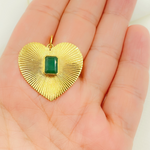 Load image into Gallery viewer, CGDP51. 14K Solid Gold Heart Charm with Stone in the Center