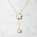 Load image into Gallery viewer, NFH71835PL. 14K Solid Gold Diamond and Mother of Pearl Flower Necklace