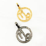 Load image into Gallery viewer, DC375. Diamond Sterling Silver Round Capricorn Zodiac Pendant