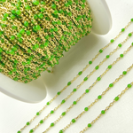 Load image into Gallery viewer, Gold Plated Sterling Silver Enamel Lemon Green Color Chains