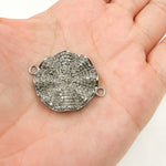 Load image into Gallery viewer, DC381. Diamond Sterling Silver Round Connector