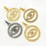 Load image into Gallery viewer, DP486. Diamond Sterling Silver Round Eye Pendant with Gemstone