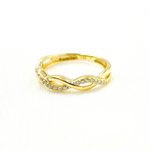 Load image into Gallery viewer, 14K Solid Gold Diamond Braid Ring.