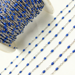 Load image into Gallery viewer, Sterling Silver Blue Color Enamel Chains
