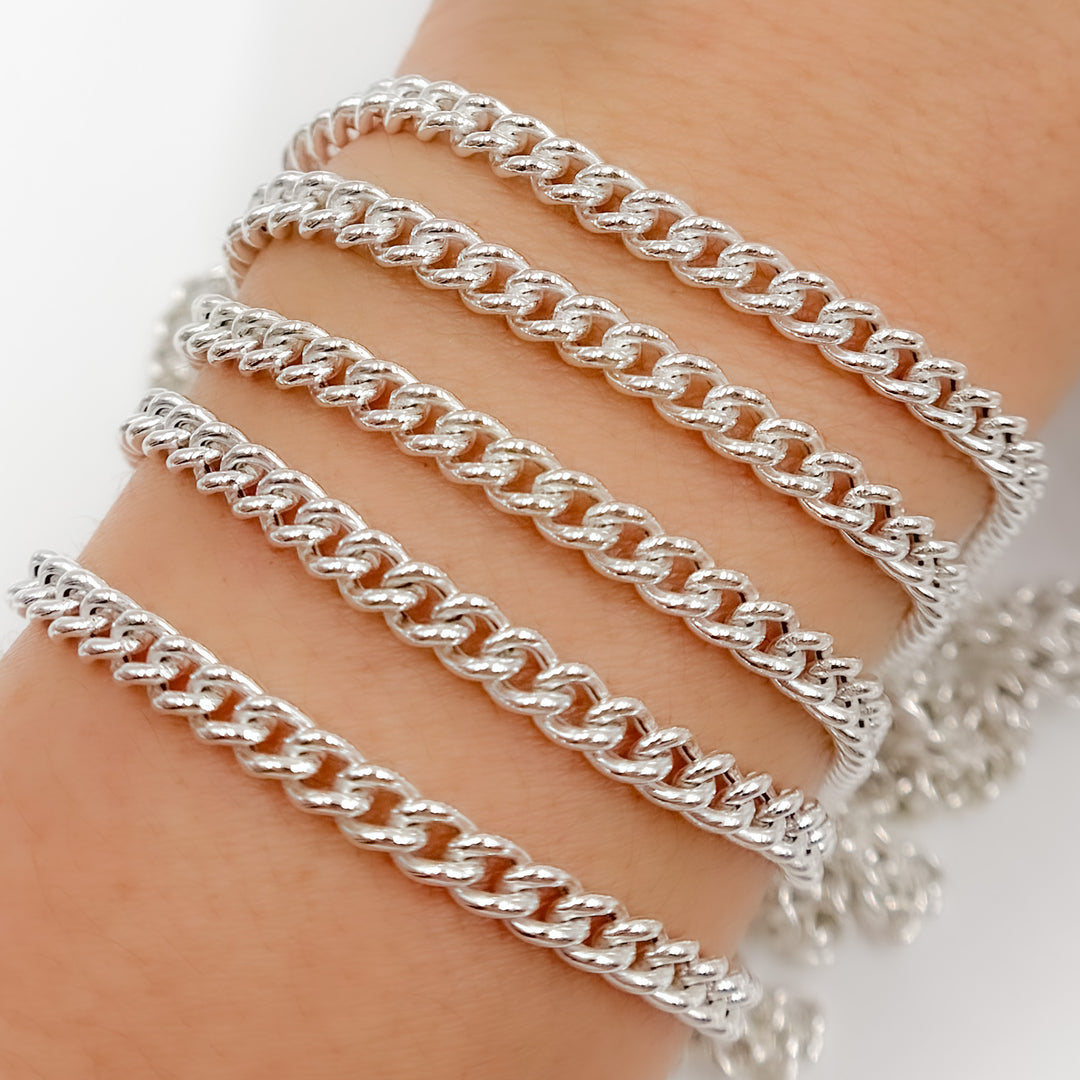 Silver Curb Link Chains