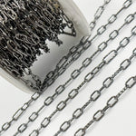 Load image into Gallery viewer, Black Rhodium Sterling Silver Smooth and Diamond Cut Paperclip Chain