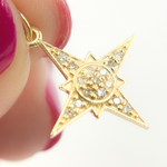 Load image into Gallery viewer, GDP461. 14k Solid Gold Diamond Star Charm