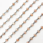 Load image into Gallery viewer, CMS35. Coated Peach Moonstone Wire Chain