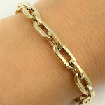 Load image into Gallery viewer, 568883GBracelet. 14K Yellow Hollow Gold Flat Paperclip Bracelet