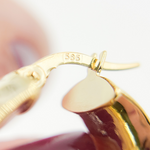 Load image into Gallery viewer, GER88. 14K Solid Gold Hammered Hoop Earrings