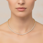 Load image into Gallery viewer, NFS71713. 14K Solid Gold Diamond Tennis Choker Necklace