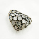 Load image into Gallery viewer, DC810. Diamond & Sterling Silver Triangle Bead