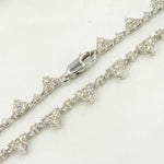 Load image into Gallery viewer, NFU70718. 14K Solid White Gold Diamond Triangles Necklace