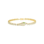 Load image into Gallery viewer, BFR60931EM. 14k Solid Gold Diamond and Emerald Bracelet
