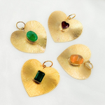 Load image into Gallery viewer, CGDP51. 14K Solid Gold Heart Charm with Stone in the Center