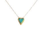Load image into Gallery viewer, CN96244TQ. 14k Solid Gold Diamond and Turquoise Heart Necklace