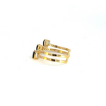 Load image into Gallery viewer, 14k Solid Gold Blue Sapphire and Diamond 3 Drops Ring.