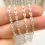 Load image into Gallery viewer, V173SS. 925 Sterling Silver Marina and Cable Link Chain