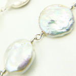 Load image into Gallery viewer, Buy Coin Shape Freshwater Pearl Wire Wrap Chain