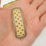 Load image into Gallery viewer, DC165. Diamond & Sterling Silver Rectangle Connector with Gemstone