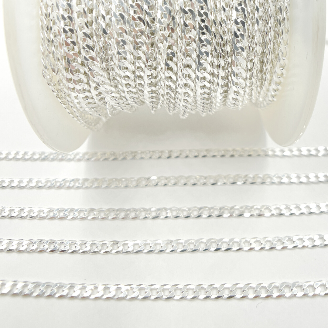 Sterling Silver Flat Curb Chain