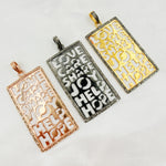 Load image into Gallery viewer, DP150. Diamond Sterling Silver Rectangle Pendant