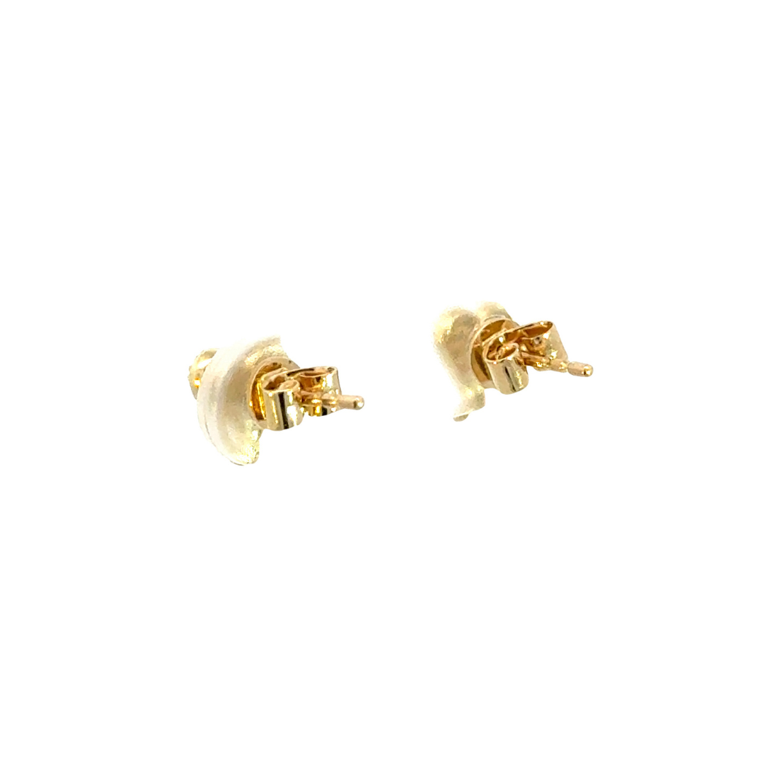 14K Solid Gold Diamond Heart Studs Earrings. ER416801Y