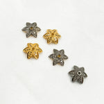 Load image into Gallery viewer, Diamond & Sterling Silver Flower Bead Cap