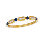 Load image into Gallery viewer, 14K Solid Gold Diamond & Blue Sapphire Ring