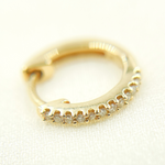 Load image into Gallery viewer, EHB56864. 14K Solid Yellow Gold Diamond Huggie Hoop Earrings