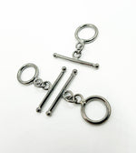 Load image into Gallery viewer, Black Rhodium 925 Sterling Silver Toggle Lock 12mm Round. Toggle11BR
