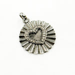 Load image into Gallery viewer, DP345. Diamond Sterling Silver Round Heart Pendant