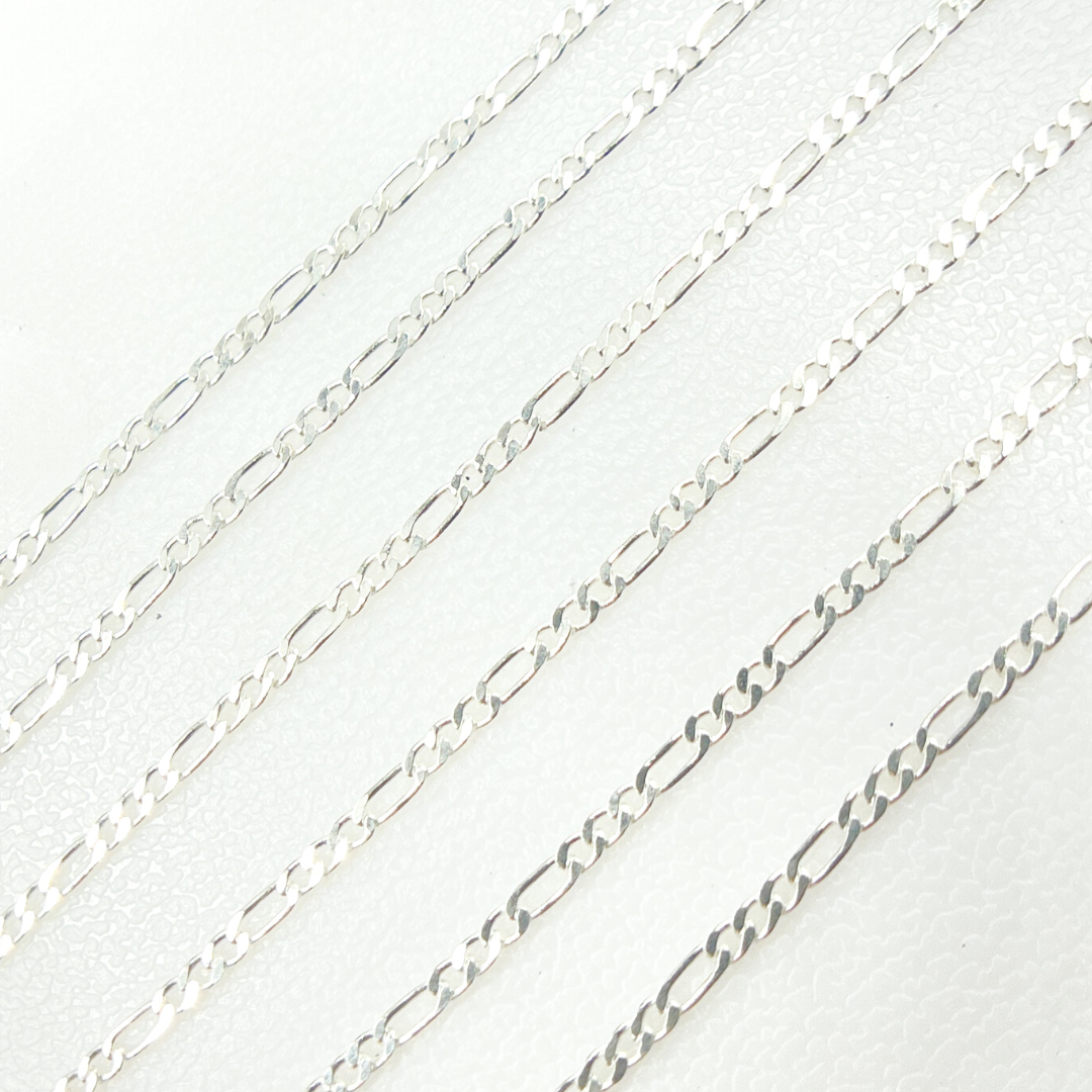 Sterling Silver Flat Figaro  Chain