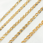 Load image into Gallery viewer, Two Tone Gold Plated and White 925 Sterling Silver Wheat Chain.