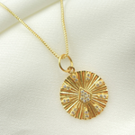 Load image into Gallery viewer, 14K Solid Gold with Diamonds Circle Charm. GDP212