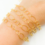 Load image into Gallery viewer, Gold Plated 925 Sterling Silver Diamond Cut Oval & Round Links Chains