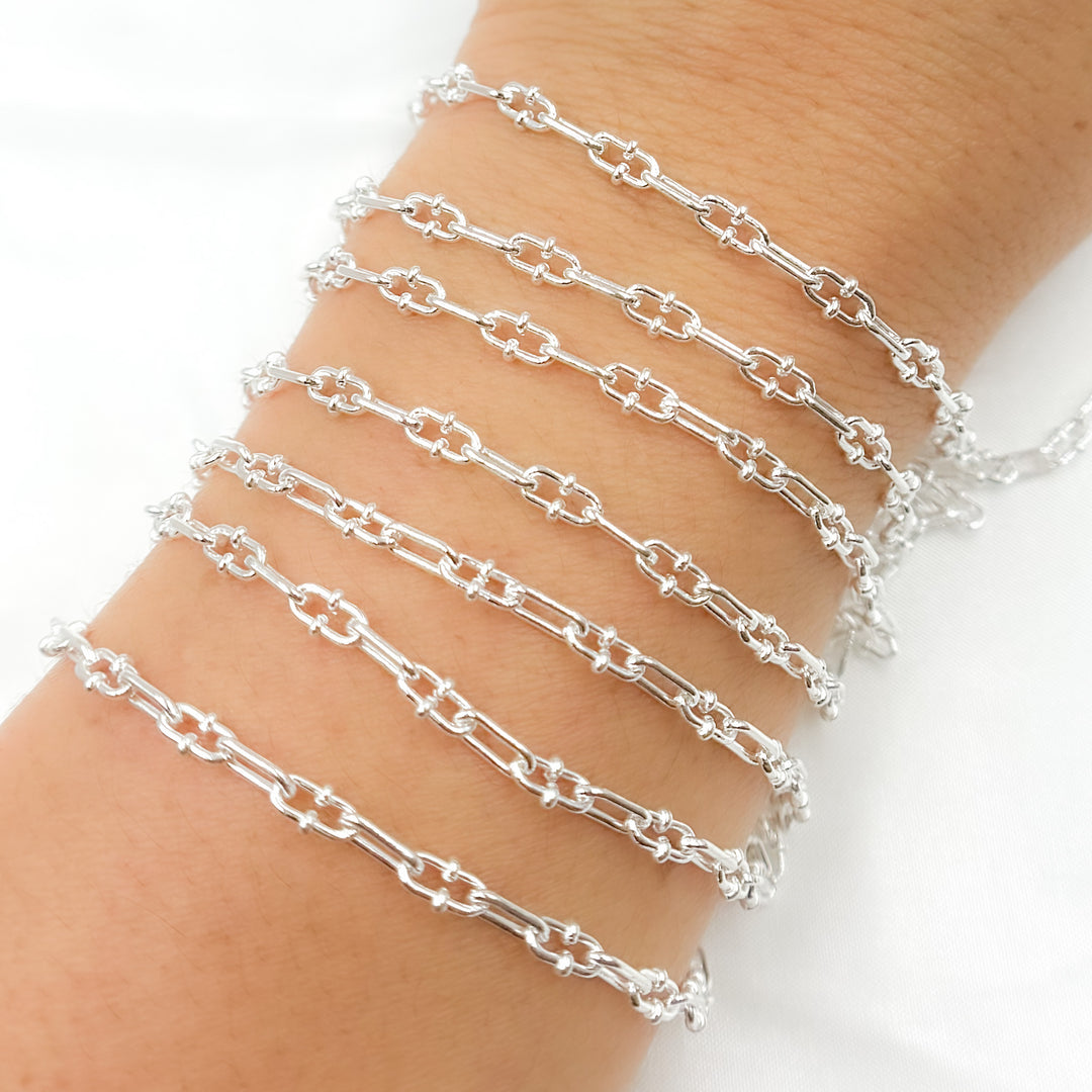 Z23SS. Sterling Silver Oval & Mariner Link Chain