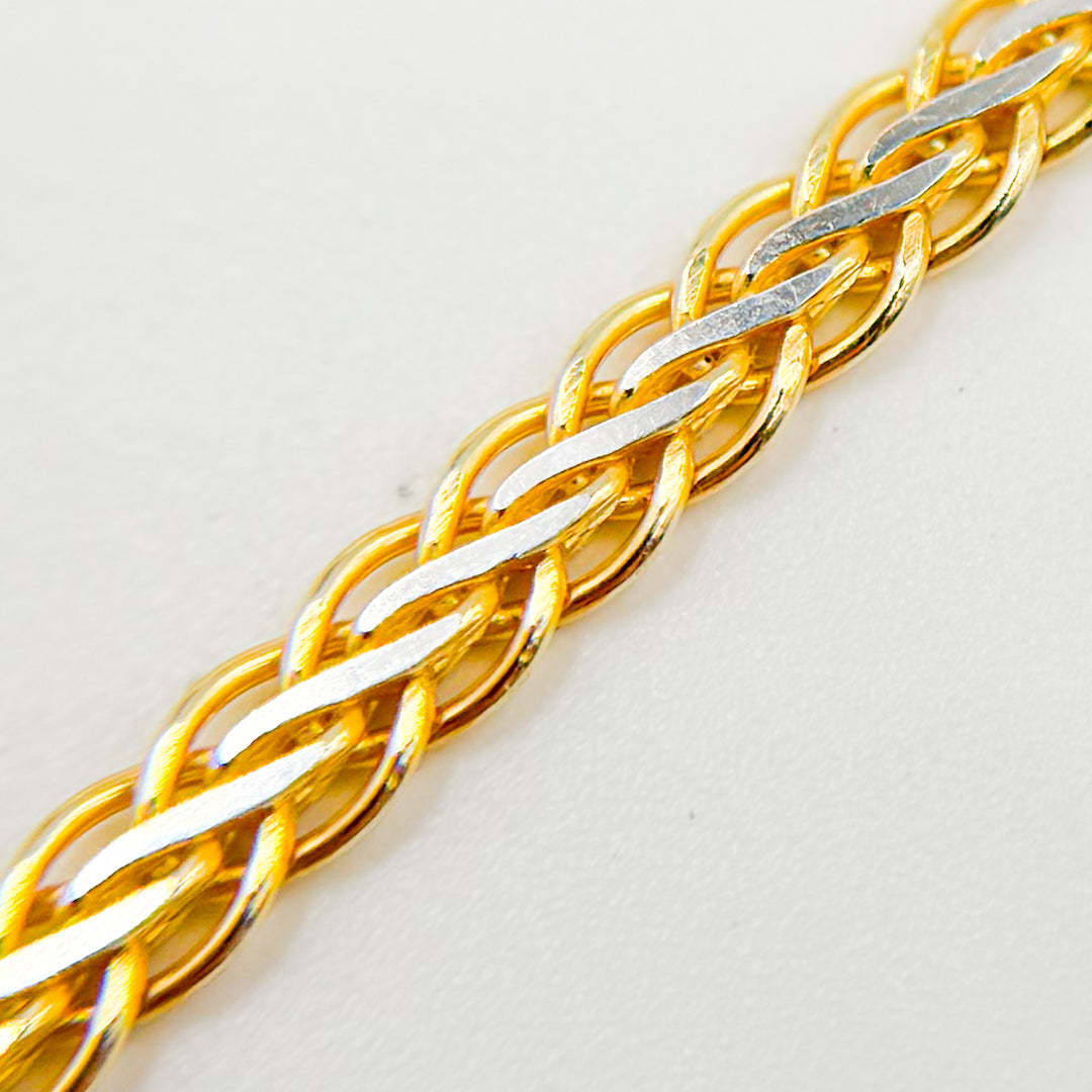 Sterling Gold Plated Flat Wheat Chains