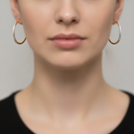 Load image into Gallery viewer, GER66. 14K Gold Tri-Color Hoop Earrings with Engraved Tornado Design