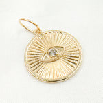 Load image into Gallery viewer, 14K Solid Gold Diamond Round Eye Charm