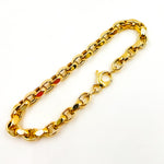 Load image into Gallery viewer, 14K Solid Gold Hollow Flat Cable Link Bracelet