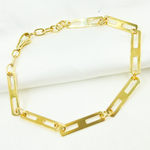 Load image into Gallery viewer, 501296G Bracelet. 14k Solid Yellow Gold Mirror Flat Rectangle Link Bracelet