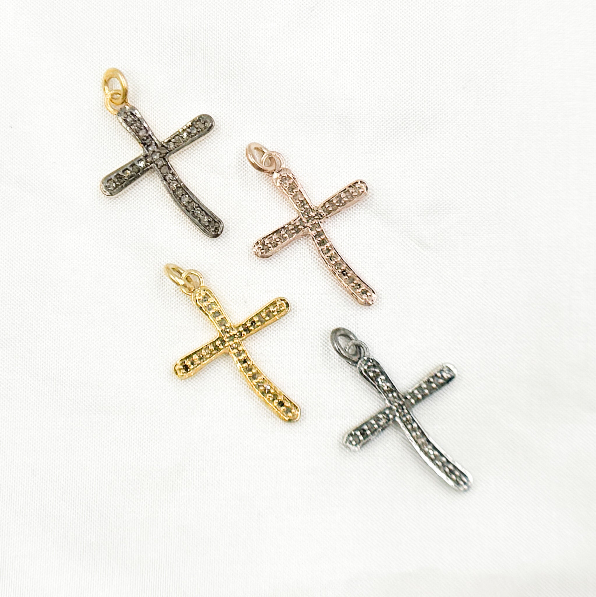 Diamond Sterling Silver Cross Pendant