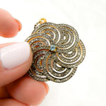 Load image into Gallery viewer, DP255. Diamond Sterling Silver Flower Pendant with Gemstone