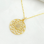 Load image into Gallery viewer, 14K Solid Gold Diamond Flower Charm. GDP290