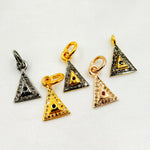Load image into Gallery viewer, DC454. Diamond Sterling Silver Triangle Charm with Gemstone