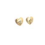 Load image into Gallery viewer, EFD52828. 14k Solid Gold Diamond Heart Stud Earrings