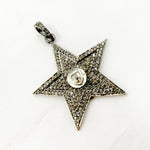 Load image into Gallery viewer, DP368. Diamond Sterling Silver Star Pendant with Polki Diamond