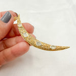 Load image into Gallery viewer, Shop Now Diamond Sterling Silver Moon Pendant with Polki Diamond